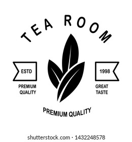 Tea shop emblem template. Design element for logo, label, sign, poster, flyer. Vector illustration