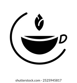 tea shop logo. cafe icon cup. simple design style. product, packaging, brand. vector design template