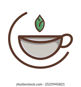 tea shop logo. cafe icon cup. flat design style. product, packaging, brand. vector design template