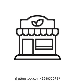 Tea Shop Outline Icon Vector Illustration