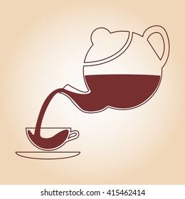 Tea sign. Concept idea for design, Website, Background, Banner. Vector illustration. 