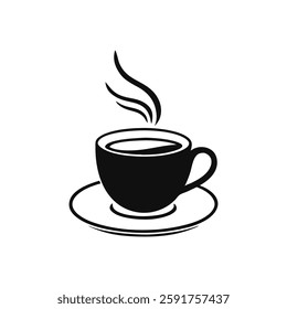 Tea silhouette icon vector Logo on white background 