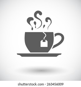 Tea. Single flat icon on white background. Vector illustration.