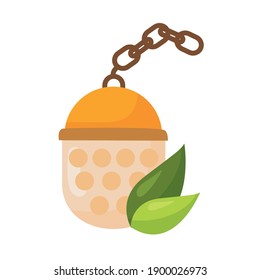 Tea sphere with leaves design, Time drink breakfast and beverage theme Vector illustration