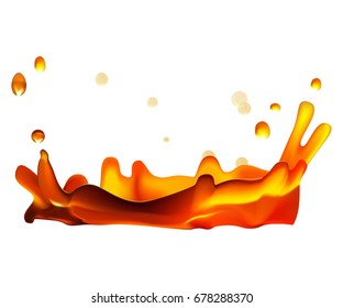Tea splash isolated on white background, realistic vector illustration