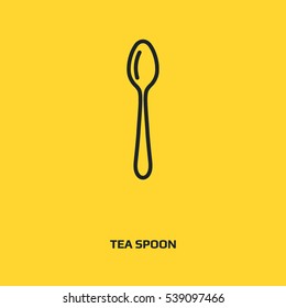 Tea spoon line icon graphic design concept. Editable element, can be used as logotype, icon, template in web and print.