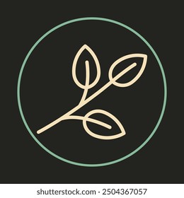 Tea sprig trendy icon adept abstract vector illustration colorful artwork beautiful design.eps