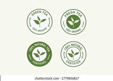 Tea stamp badge label design set. Circle form templates Tea. Element for design, advertising, packaging of tea products