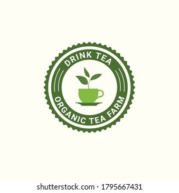 Tea stamp badge logo design. Circle form templates Tea. Element for design, advertising, packaging of tea products