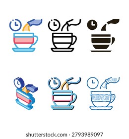 tea standby time icon vector. tea standby time sign. color symbol styleset