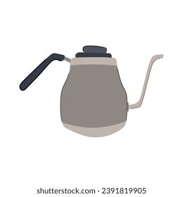 tea steel drip kettle cartoon. americano beverage, brew cappuccino, clipping path tea steel drip kettle sign. isolated symbol vector illustration