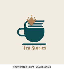 Tea stories creative concept, vector icon.