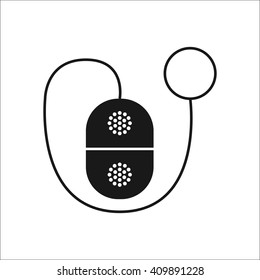 Tea strainer egg form sign simple icon on background