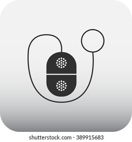 Tea strainer egg form simple icon on square  background