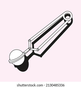 Ilustración vectorial monocroma del filtro de té 