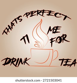 Té con estilo negro y diseño de tipografía, perfecto para el menú de desayuno o Café Branding. T-shirt
