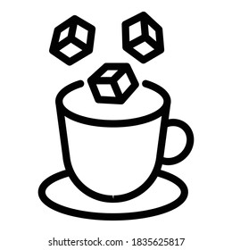Tea sugar cubes icon. Outline tea sugar cubes vector icon for web design isolated on white background