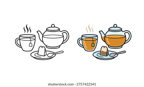 Tea and sugary drink comparison illustrating healthier beverage decision