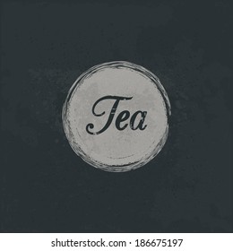Tea symbol on blackboard. Vector illustration, EPS 8.