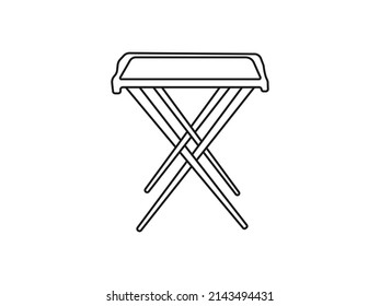  Concepto de icono de línea de tabla de té. Ilustración lineal vectorial de tabla de té, símbolo, signo.  Tabla de té vectorial.mesa de té.