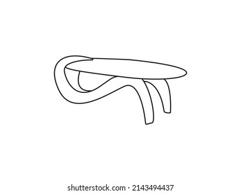  Tea table line icon concept. Tea table vector linear illustration, symbol, sign.  Tea table vector.tea table.