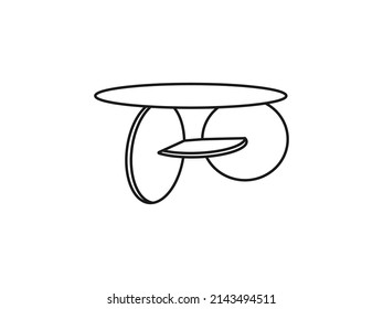  Tea table line icon concept. Tea table vector linear illustration, symbol, sign.  Tea table vector.tea table.