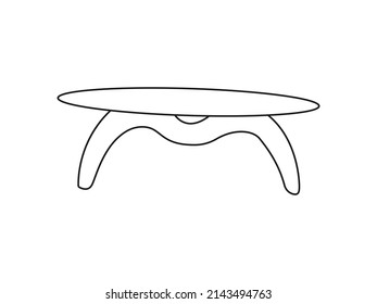  Tea table line icon concept. Tea table vector linear illustration, symbol, sign.  Tea table vector.tea table.