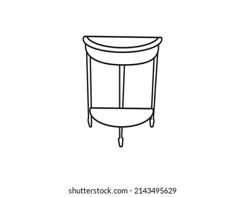  Tea table line Symbol Konzept. Teetisch, lineare Vektorgrafik, Symbol, Zeichen.  Teetisch vektorisiert.Teetisch.