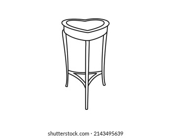  Tea table line icon concept. Tea table vector linear illustration, symbol, sign.  Tea table vector.tea table.