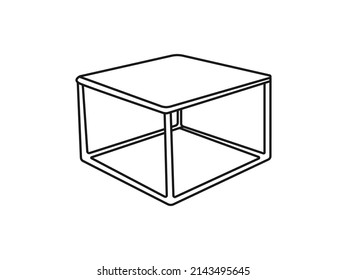  Tea table line Symbol Konzept. Teetisch, lineare Vektorgrafik, Symbol, Zeichen.  Teetisch vektorisiert.Teetisch.
