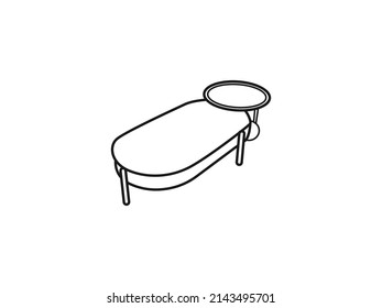  Tea table line icon concept. Tea table vector linear illustration, symbol, sign.  Tea table vector.tea table.