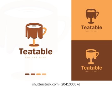 Tea table logo design concept vector design