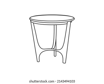 tea table vector. tea table. Tea table line icon concept. Tea table vector linear illustration, symbol, sign.