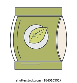 tea, takeaway in paper bag line and fill vector illustration