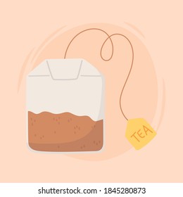 Tea, Teabag Antioxidant Herbal Ingredient Vector Illustration