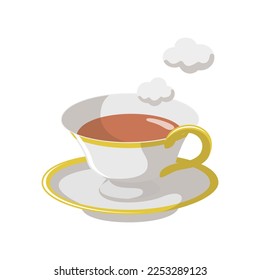 Tea. teacup and saucer. Vector illustration.