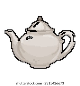 tea teapot tea kettle game pixel art retro vector. bit tea teapot tea kettle. old vintage illustration