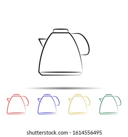 Tea, teapot multi color style icon. Simple thin line, outline vector of tea icons for ui and ux, website or mobile application