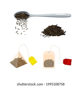Colección de plantillas de té. Icono plano de dibujos animados de ilustraciones vectoriales aislado en fondo blanco.