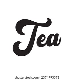 tea text on white background.
