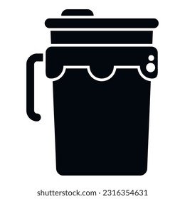 Tea thermo cup icon simple vector. Coffee mug. Tumbler vacuum
