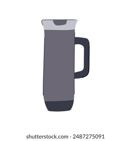 tea thermos cup cartoon. hand thermal, water drink, lid bottle tea thermos cup sign. isolated symbol vector illustration