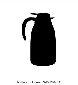 Tea thermos silhouette isolated on white background. Tea thermos icon vector illustration.