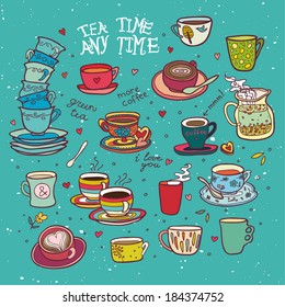 tea time any time color collection blue background