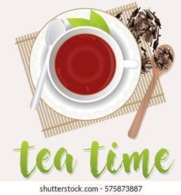 Tea time background design. Vector illustration