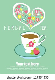 tea time card design. vector illustration