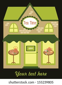 tea time card design. vector illustration