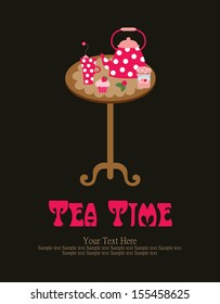 tea time card design. vector illustration