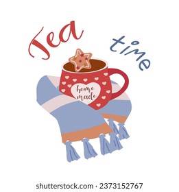 Tea time card design. vector illustration for  postcards,parties,advertising banners, posters,social networks.