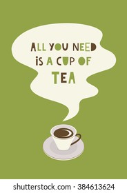 tea time card design. vector illustration